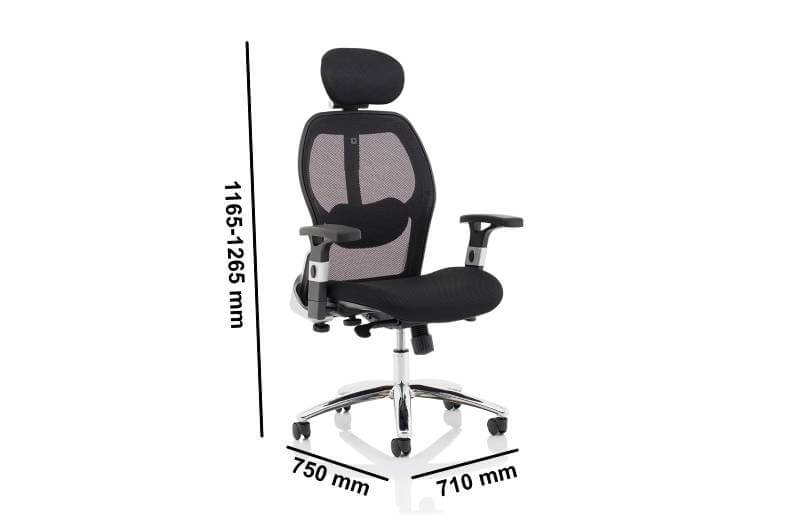 Sandye Mesh Back Executive Office Chair Dimensions Img