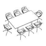 Medium Rectangular Shape Table + 8 Chair