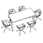 Small Rectangular Shape Table + 6 Chair