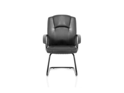 Belle 1 Medium Back Black Soft Bonded Leather Black Frame Cantilever Visitor Chair 01 Img