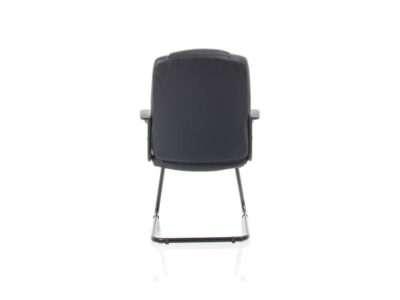 Belle 1 Medium Back Black Soft Bonded Leather Black Frame Cantilever Visitor Chair 05 Img