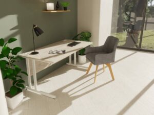 Camryn Fabric Wooden Leg Visitor Chair Main Img