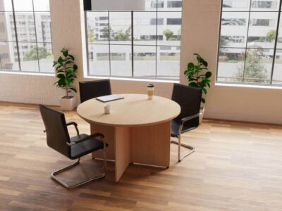 Emery Medium Back Leather Cantilever Visitor Chair With Arms 02 Img