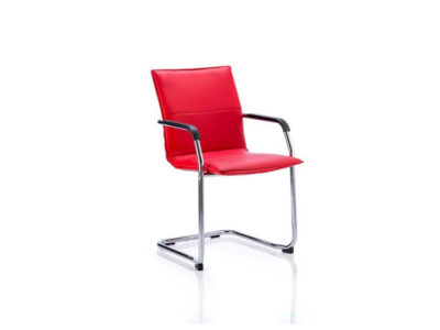 Emery Medium Back Leather Cantilever Visitor Chair With Arms 05 Img