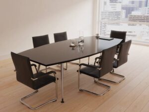 Emery Medium Back Leather Cantilever Visitor Chair With Arms Main Img