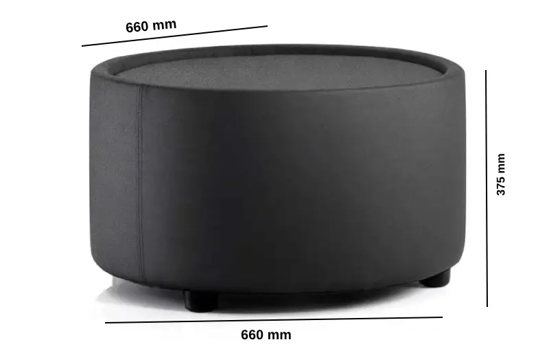 Noe Round Leather Breakout Stool And Table Size Img