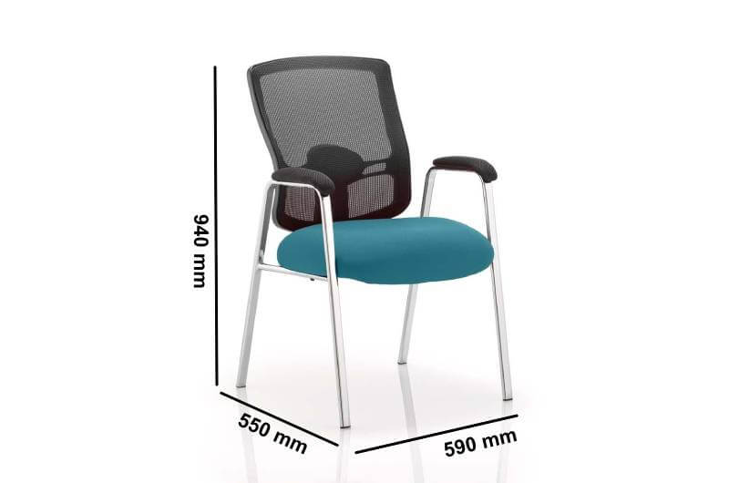 Potter 1 Mesh Back Visitor Chair With Arms Dimensions Img