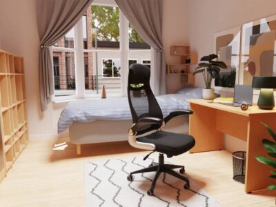 Stormy High Mesh Back Black Executive Office Chair With Armrest 02 Img
