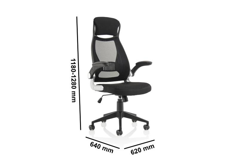 Stormy High Mesh Back Black Executive Office Chair With Armrest Dimensions Img