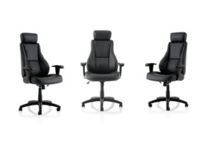 Wendee Medium Back Executive Black Faux Leather Office Chair With Arms 01 Img