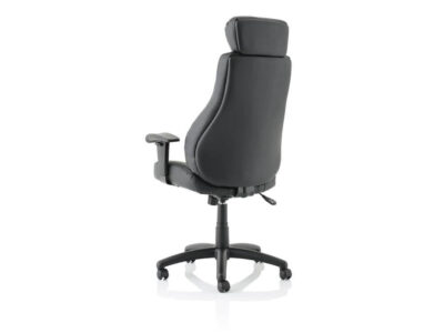 Wendee Medium Back Executive Black Faux Leather Office Chair With Arms 03 Img