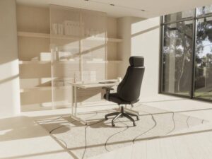 Wendee Medium Back Executive Black Faux Leather Office Chair With Arms Main Img