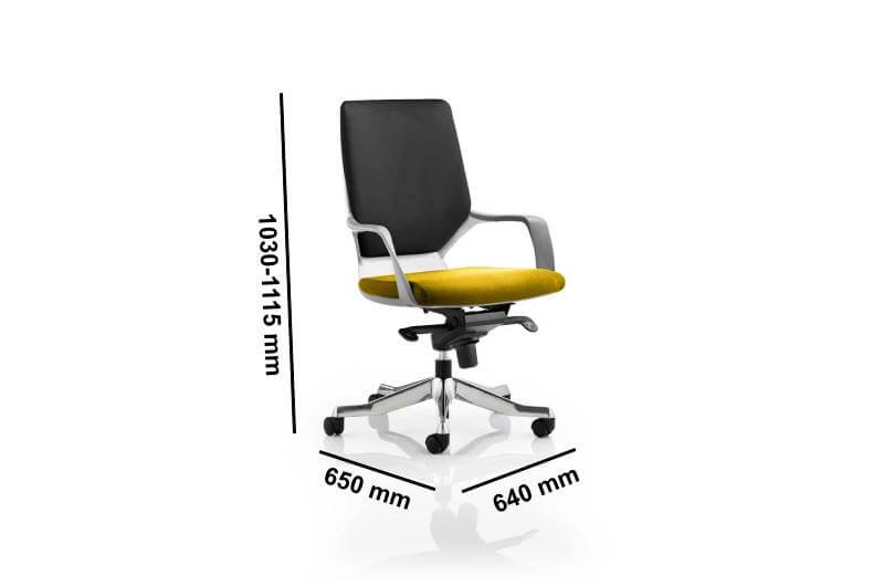 Xyla Medium Back Executive Office Chair With Arms Dimensions Img