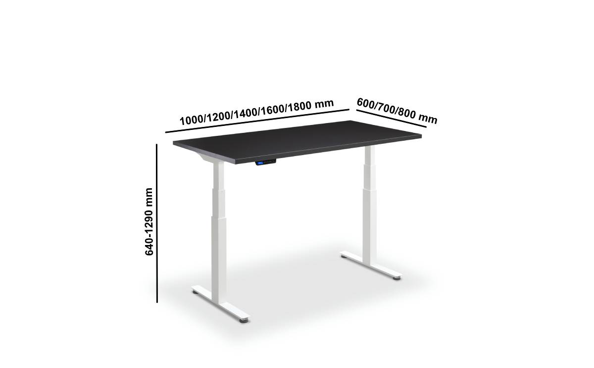 Floro – Electric Height Adjustable Office Desk Dimensions Img1