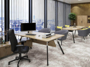 Analia 1 Wood Executive Desk With A Frame Leg Main Img