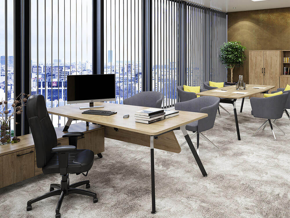 Analia 1 Wood Executive Desk With A Frame Leg Main Img Analia 1 Wood Executive Desk With A Frame Leg Main Img