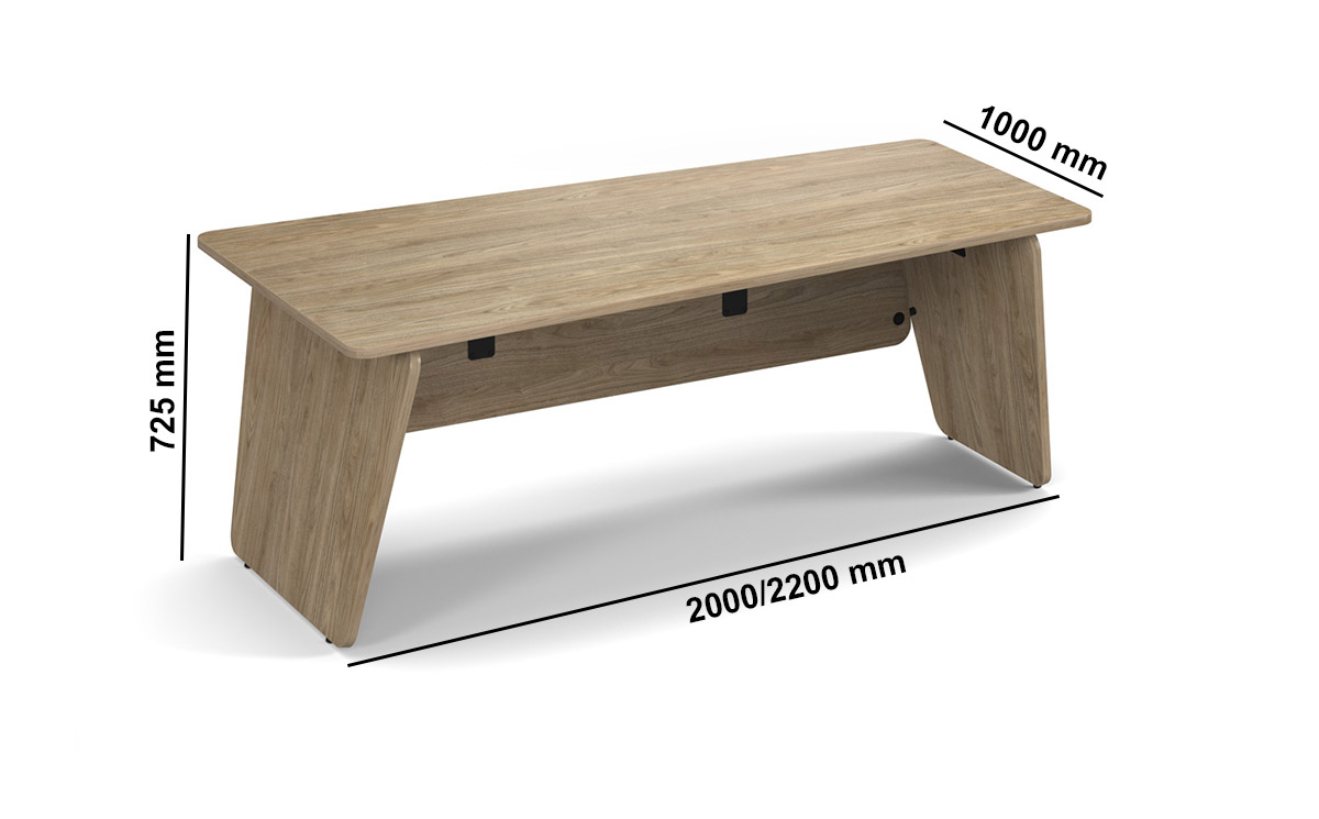 Analia Barcelona Walnut Executive Desk With Panel Leg Dimension Img