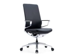 Levona Black Faux Leather Meeting Chair 01