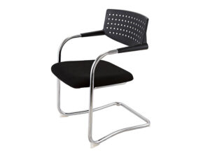 Visana Black Meeting Chair With Chrome Cantilever Frame 01